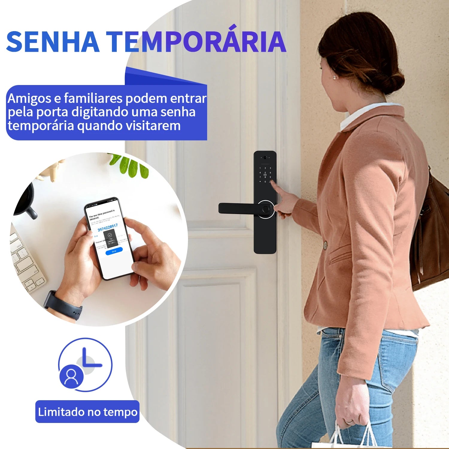 Do Brazil fechadura eletrônica digital com câmera tuya smart home fechadura porta inteligente fechadura eletrônica tuya wifi
