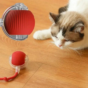 Brinquedo Interativo para Gatos Bola que Rola Sozinha com Cauda Falsa Recarregável e Seguro