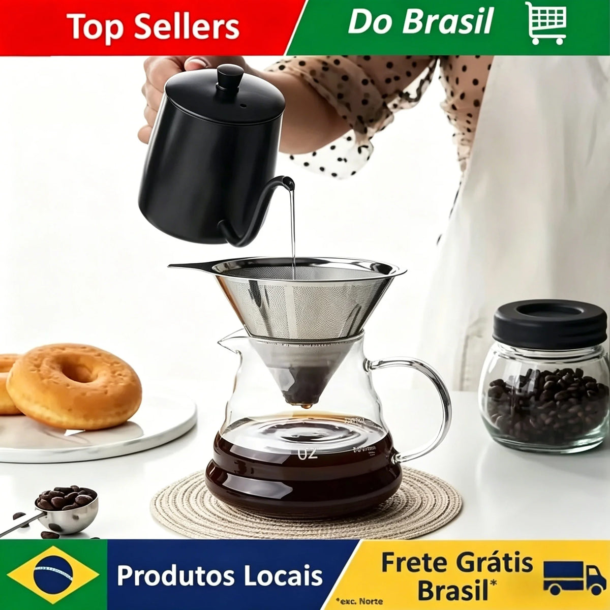 Barista Grade Double Layer Coffee Filter Holder, Resible Stainless Steel Strainer for Tea & Coffee, 3 Sizes