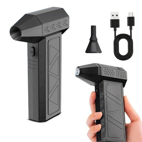 Soprador Mini Turbo Jet Portátil, Recarregável USB Alto Desempenho para Limpeza de Pó, Churrasco e Equipamentos