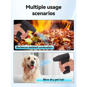 Soprador Mini Turbo Jet Portátil, Recarregável USB Alto Desempenho para Limpeza de Pó, Churrasco e Equipamentos