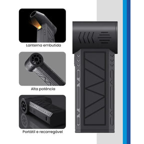 Soprador Mini Turbo Jet Portátil, Recarregável USB Alto Desempenho para Limpeza de Pó, Churrasco e Equipamentos