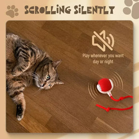 Brinquedo Interativo para Gatos Bola que Rola Sozinha com Cauda Falsa Recarregável e Seguro